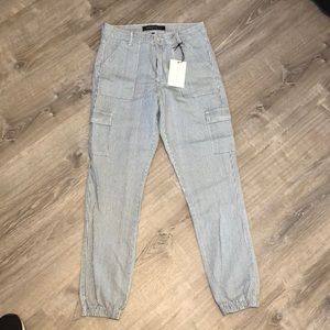 Prosperity Denim Jane Striped Cargo Pocket Jogger